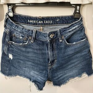 American Eagle dark wash denim jean high waisted shorts
